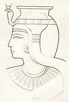 Drawing of a Portrait of Tausret from her tomb in Thebes by Émile Prisse d'Avennes (1878).