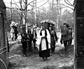 The military funeral of Manfred von Richthofen is presided by officers of No. 3 Squadron RAAF who carry his coffin in Bertangles Cemetery, France on April 22, 1918.