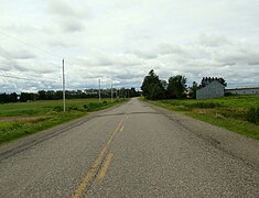 La route 218 entre Saint-Gilles et Saint-Lambert.