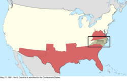 Map of the change to the international disputes involving the United States in central North America on May 21, 1861