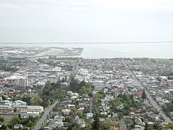 Photograph of Nelson, looking towards Tasman Bay