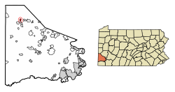 Location of Burgettstown in Washington County, Pennsylvania.