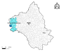 Vailhourles dans l'intercommunalité en 2020.