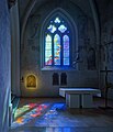 Stained glass window by Clarke for the 12th century Cistercian Abbaye de la Fille-Dieu, Romont (1996)