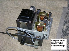 The 5 watt Ampex tube stereo amplifier from a Model 970
