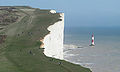 Image 2 Beachy Head Photo: David Iliff Beachy Head is a chalk headland on the south coast of England, close to the town of Eastbourne in the county of East Sussex. The cliff there is the highest chalk sea cliff in Britain, rising to 162 m (530 ft) above sea level. The peak allows views of the south east coast from Dungeness to the east, to Selsey Bill in the west. More featured pictures
