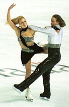 Shae-Lynn Bourne and Victor Kraatz performing on ice