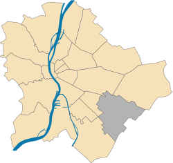 Location of District XVIII in Budapest (shown in grey)