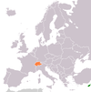 Location map for Cyprus and Switzerland.