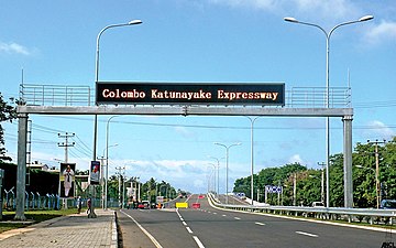 A single row matrix LED sign on Katunayake Expressway in Colombo, Sri Lanka