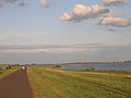 A cycle path next to the reservoir