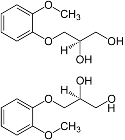 Estrutura química de Guaifenesina