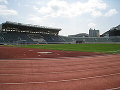 Vue d'une tribune de l'intérieur du stade