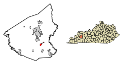 Location of Mortons Gap in Hopkins County, Kentucky.