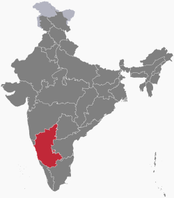 Location of Karnataka in India