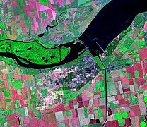 Image Landsat de Nova Kakhovka (c. 2000).