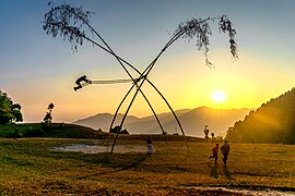 Children playing Linge Ping at Palpa, Nepal (2019)