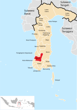 Location within South Sulawesi