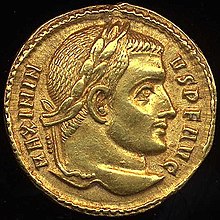 Golden coin portrait of Maximinus