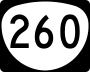 Oregon Route 260 marker