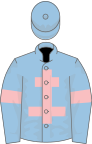 Light blue, pink cross of lorraine and armlets