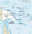 Papua New Guinea, where New Guinea is the "mainland", Bismarck Archipelago etc. the islands