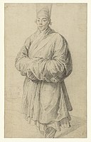 Man in Korean Costume, c. 1617, black chalk with touches of red chalk, J. Paul Getty Museum