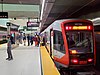 A train at Yerba Buena/Moscone station, 2022