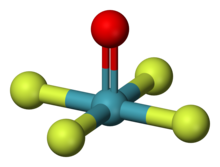 Ball-and-stick model of xenon oxytetrafluoride