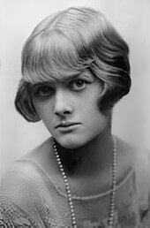 A black and white portrait of Daphne du Maurier