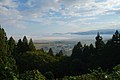 山頂広場から霧の山形市内