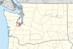 Location of Squaxin Island Indian Reservation in Washington State