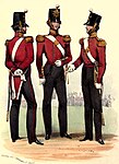 Soldiers of the 53rd Regiment of Foot in 1849. (The tailed coatee, worn here, was replaced in 1855 by the skirted tunic).