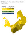 Electoral map for the 2022 Laguna vice gubernatorial elections.