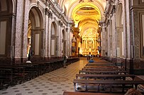 Interior viewed towards the main chapel