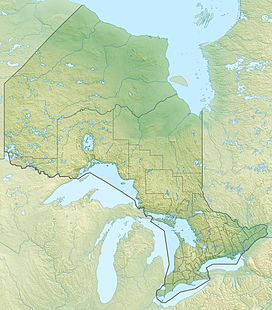 Map showing the location of the canyon in Ontario