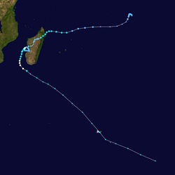 Trajectoire du cyclone.