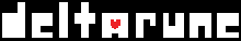 The word "Deltarune" in a pixelated font, with a heart replacing the hole of the "a"