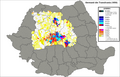 Geographic distribution of Germans in Transylvania in 1850
