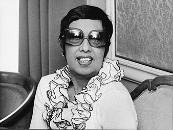 Josephine Baker au Seurahuone en 1972.