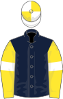 Dark Blue, Yellow sleeves, White armlets, White and Yellow quartered cap