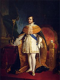 Um jovem D. Pedro II pousa com o Ceptro Imperial. 1847.