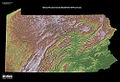 A relief map of Pennsylvania by the USGS.