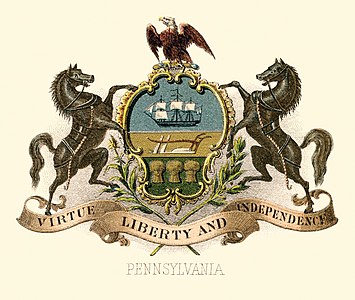 Coat of arms of Pennsylvania at Historical coats of arms of the U.S. states from 1876, by Henry Mitchell (restored by Godot13)