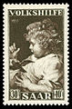 1953 postal stamp of Saarprotektorat