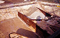 Schiffshebewerk im Bau September 1971 – Anschluss zum Unterwasser mit Blick auf das Einlaufbauwerk zum Pumpenhaus