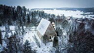 Sjundeå kyrka i vinterskrud.