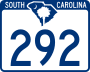 South Carolina Highway 292 marker