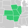 Symphyotrichum parviceps native distribution: US — Arkansas, Illinois, Iowa, Kansas, Missouri, and Oklahoma