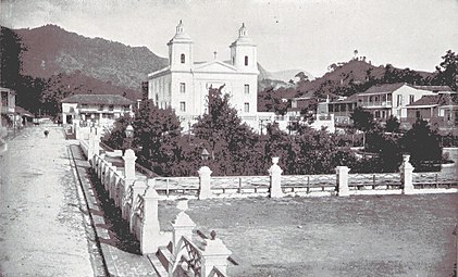 The plaza and San Miguel church (c. 1898)
